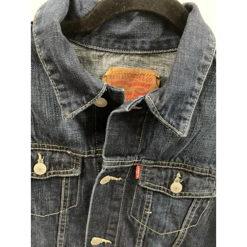 Vintage Levi Strauss Denim Jacket Youth XL Trucker Western Classic Jean Coat 90s - Picture 3 of 10
